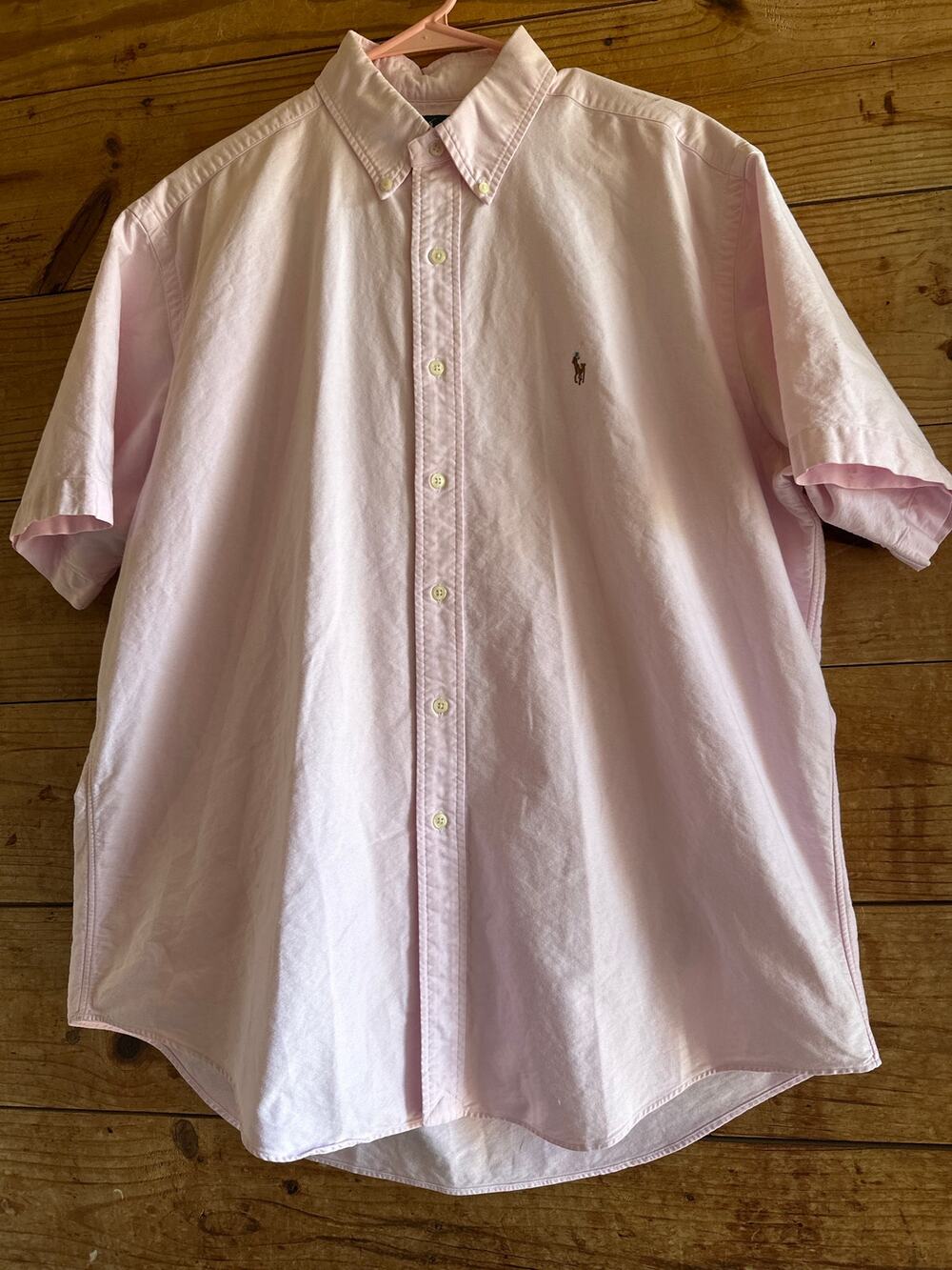 Ralph Lauren Light Pink Short Sleeve Button Up Shirt